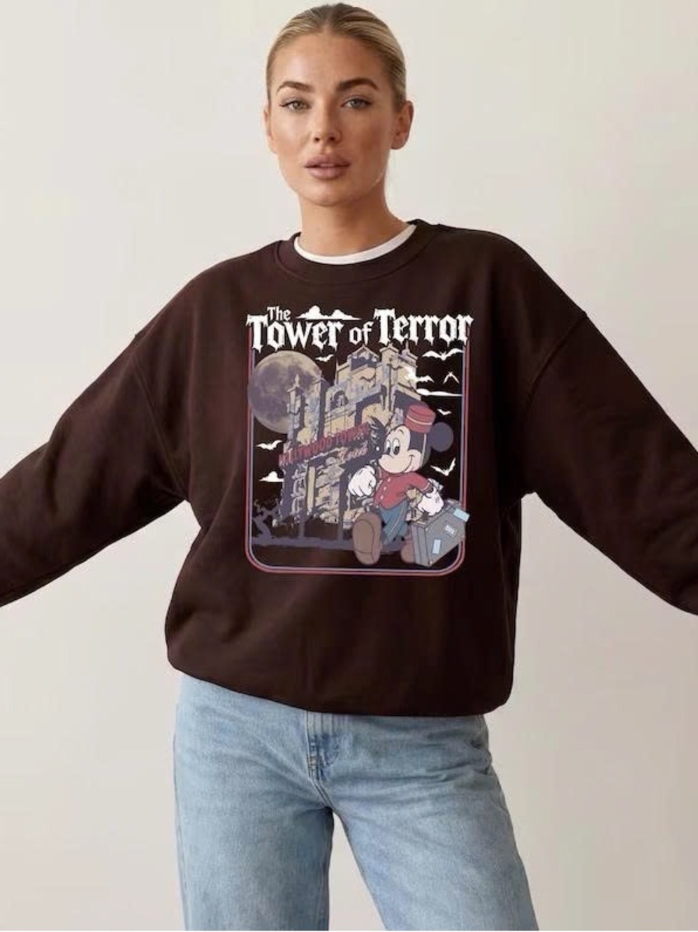 Tower of Terror Graphic Sweatshirt - Brown